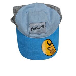 Carhartt Force Canvas Snapback Trucker Hat Blue Adjustable Wicks Sweat NWT